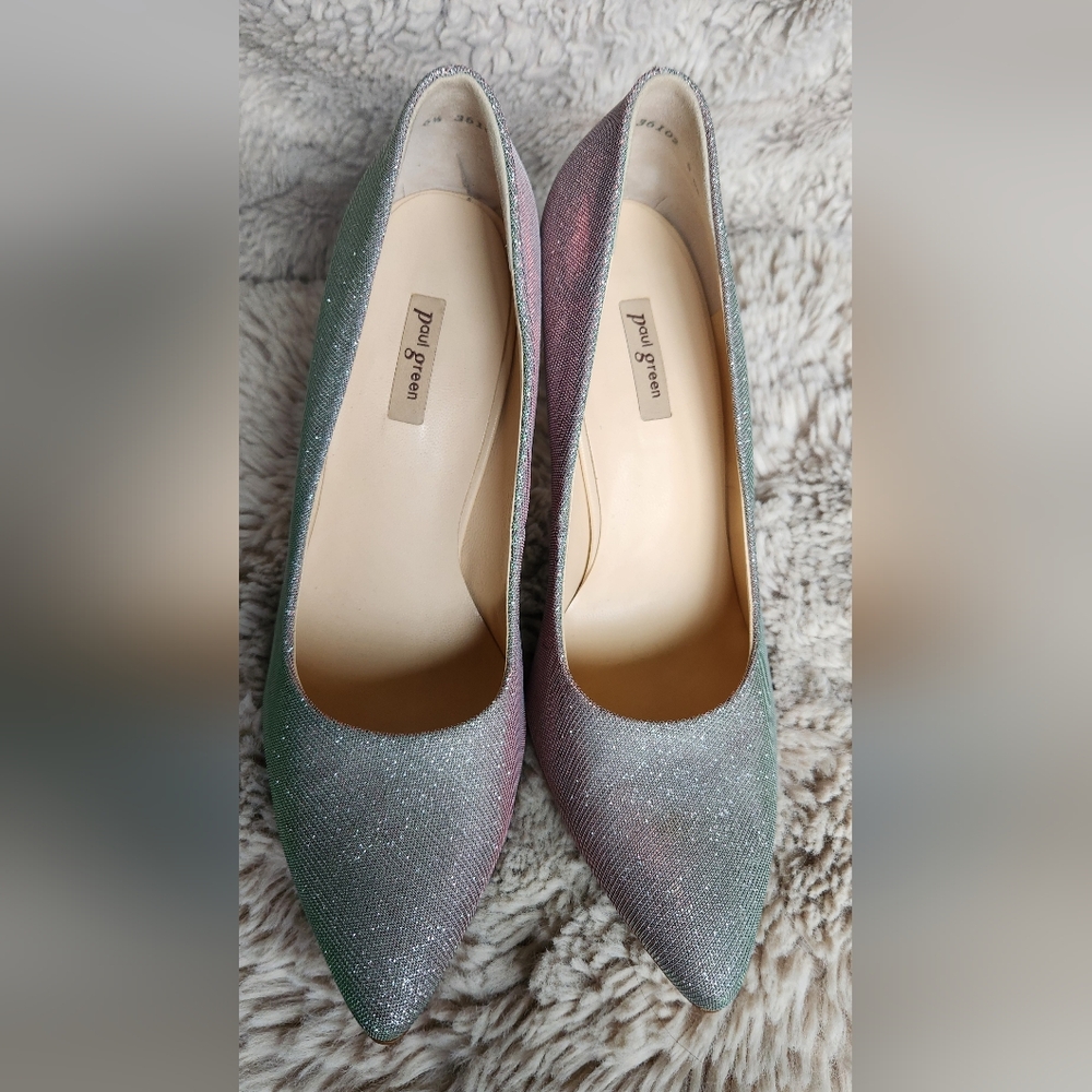 Paul Green Designer Iridescent Silver Heels - uk Size 6.5, us size 9 Worn 1 Time - Picture 10 of 13